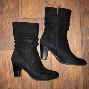 Black Slouch Mid Calf Boot